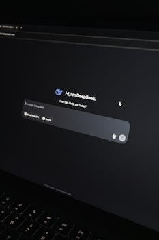 Close-up of an AI chat interface on a laptop screen in a dark setting.